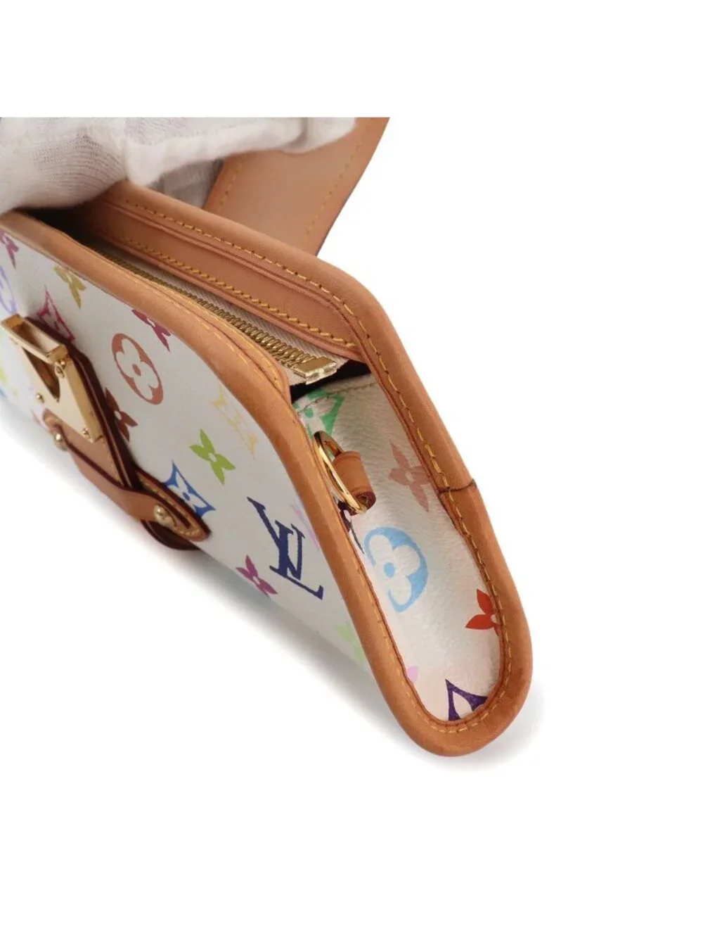 Louis Vuitton Monogram Multicolor Charlie 2-Way Shoulder Clutch Blanc